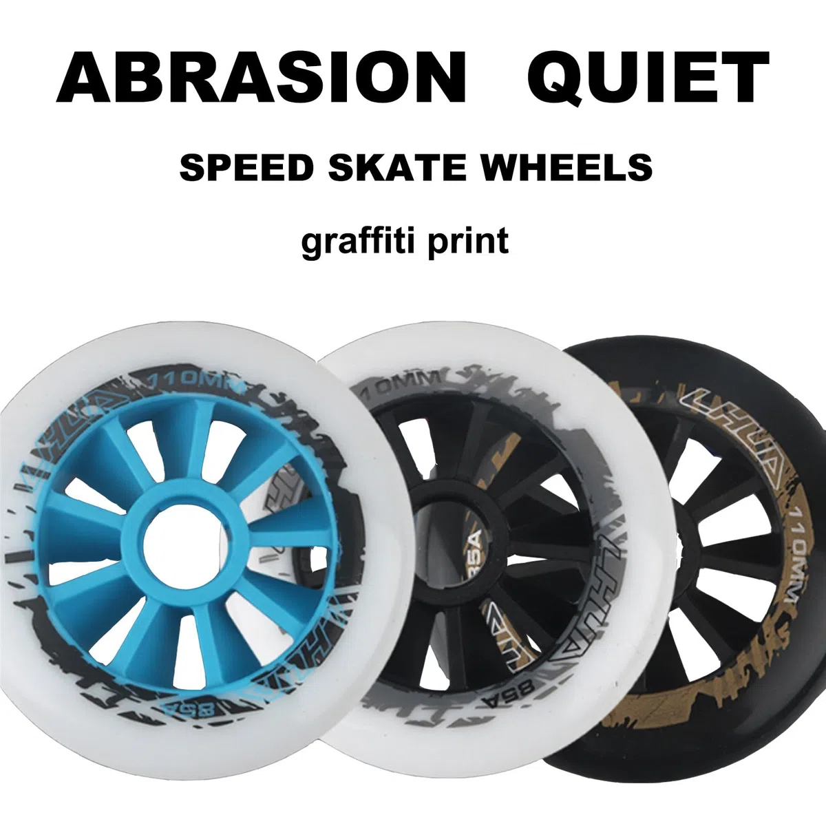 6 Pack Inline Skate Wheels, 90mm / 100mm / 110mm Roller Blade Skating Wheels, 85A Roller Skate Wheels pour Roller Blade Wheel Remplacement,Blanc,100mm