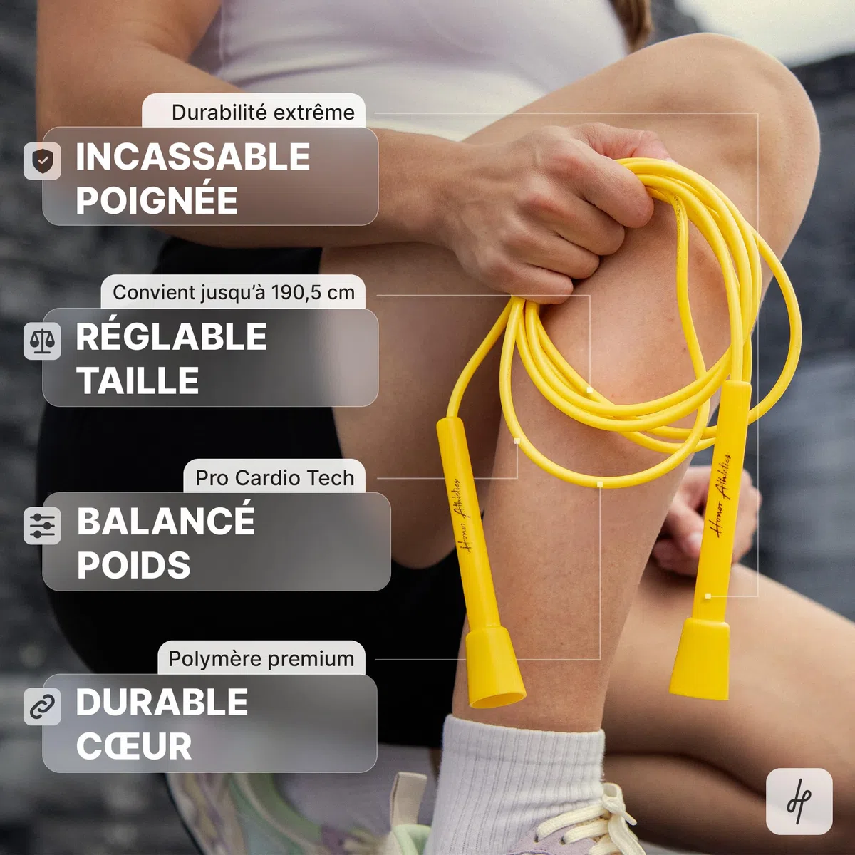HONOR ATHLETICS Corde à sauter de vitesse – idéale pour double unders, boxe, MMA et entraînement cardio