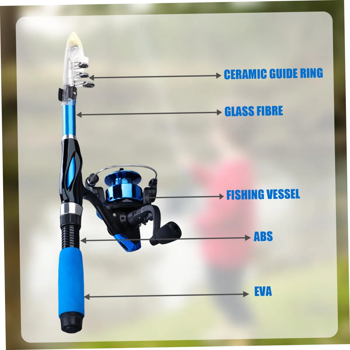 Canne à Pêche Et Moulinet Pour Enfants Canne à Pêche Cannes à Pêche 4 PCS/Ensemble Télescopique Portable Mini Enfants Canne à Pêche Ensemble De Démarrage Anneau De Guidage En Céramique Fibre De Verre
