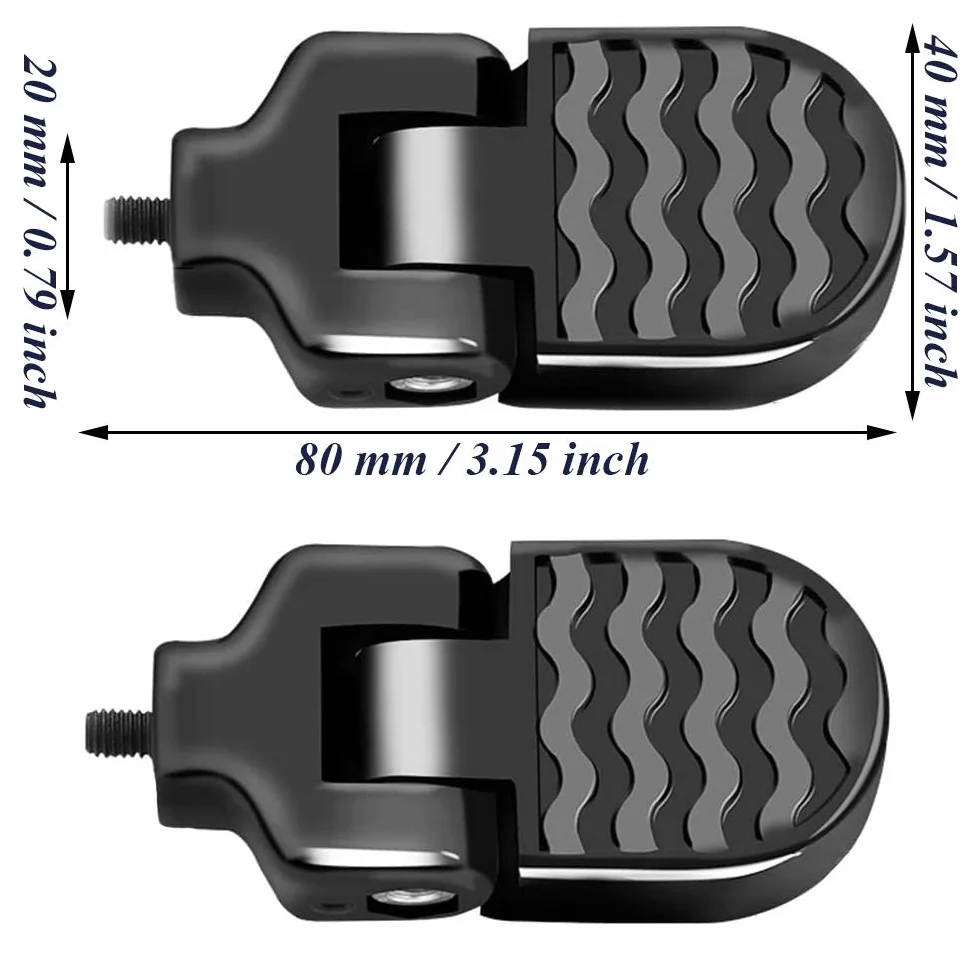 2 Pièces Pédales Arrière de Vélo, Repose-Pieds Vélo, BMX Pegs, Bike Pegs Antidérapantes, Universel Alliage d'Aluminium Pliant Antidérapant Repose-Pieds avec Outil d'Installation pour Vélo