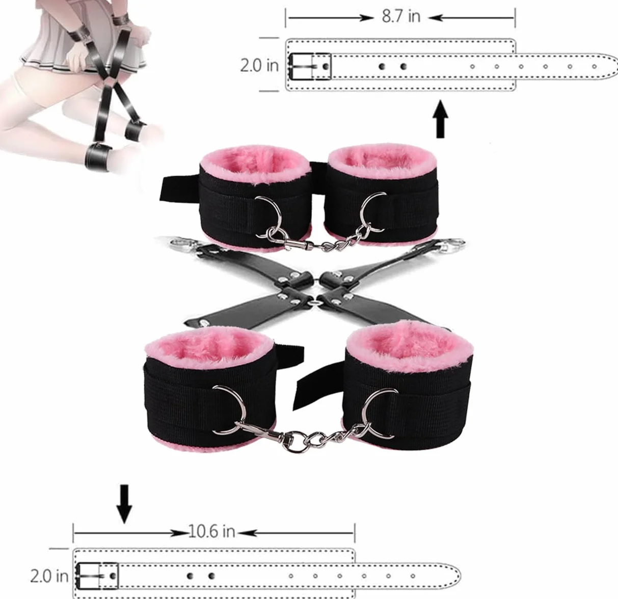 Ensemble De 10 PièCes D'Accessoires De Fitness en Nylon Rose Yoga Set avec Bretelles Et Sangles D'EntraîNement pour Les Jambes Hand Leg Strength Training - K32