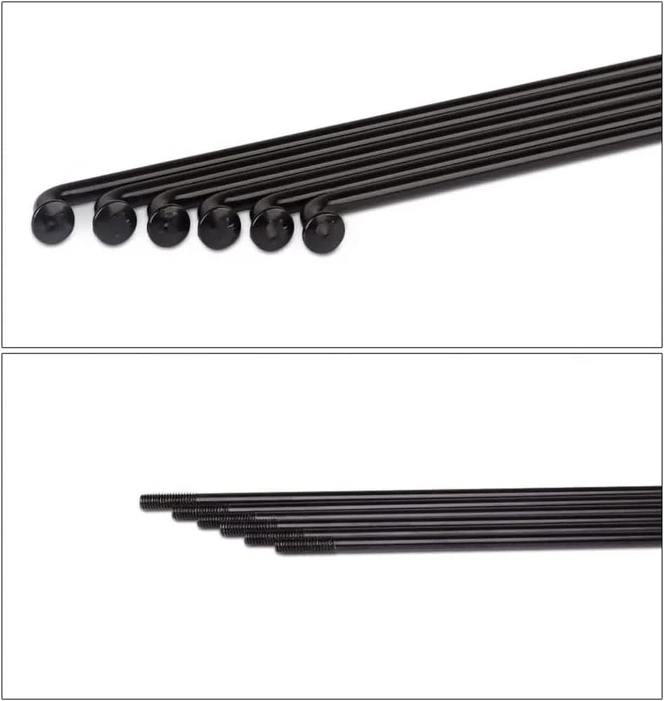 Rayons de vélo électrique 13 G de 2,3 mm de haut en acier inoxydable 304 de 128 à 292 mm, rayons de roue courbés en J noirs avec mamelon en cuivre pour VTT, vélo électrique, tricycle