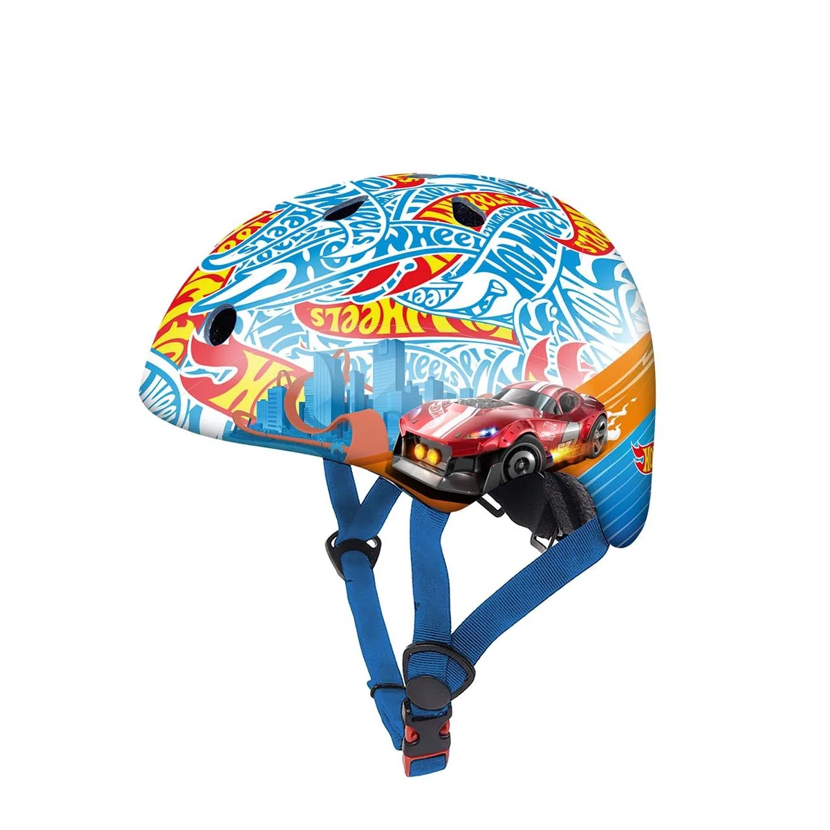 DQB DeQUBE Hot Wheels Casque réglable Ultra léger et sûr, résistant et Respirant, de 2 à 7 Ans, Noir, Unisexe, Bleu, réglable