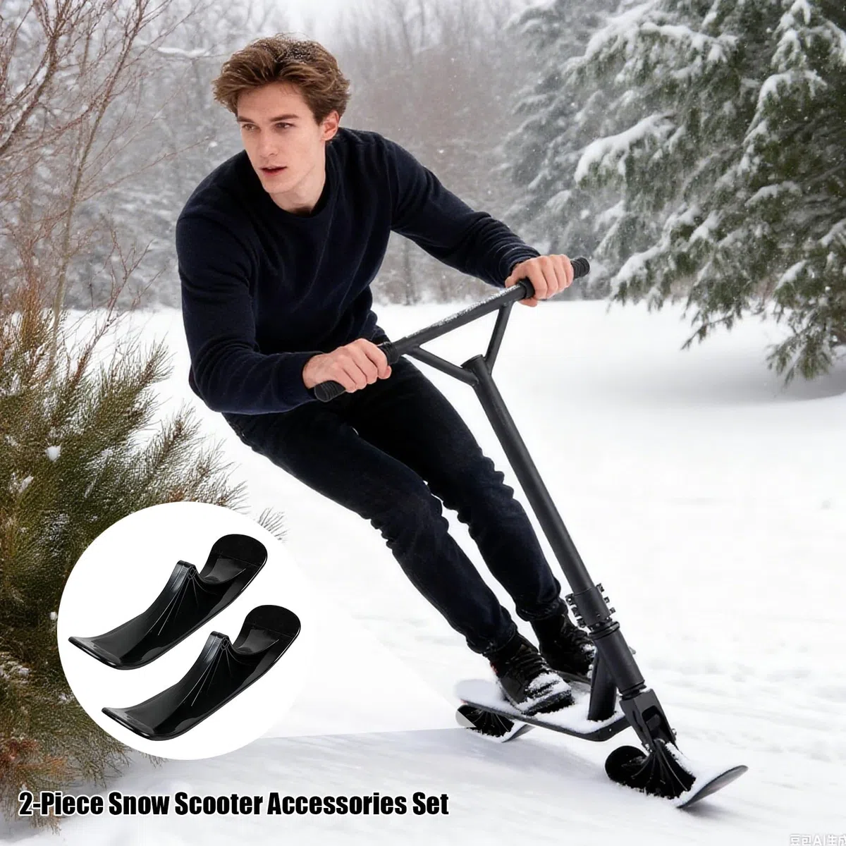 Kit De Conversion De Luge - 1 Paire Accessoire Pour Sports D'Hiver | Accessoire Pour Scooter Des Neiges, Luge Et Ski - Utilisable Sur , Routes En Gravier Irrégulières, Parc, Plage, Aventure En