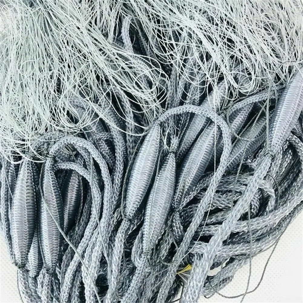 Filet de pêche 1,8 x 30 m, filet de pêche à la main, filet de pêche à mailles, filet monofilament, filet de traction solide pour la pêche