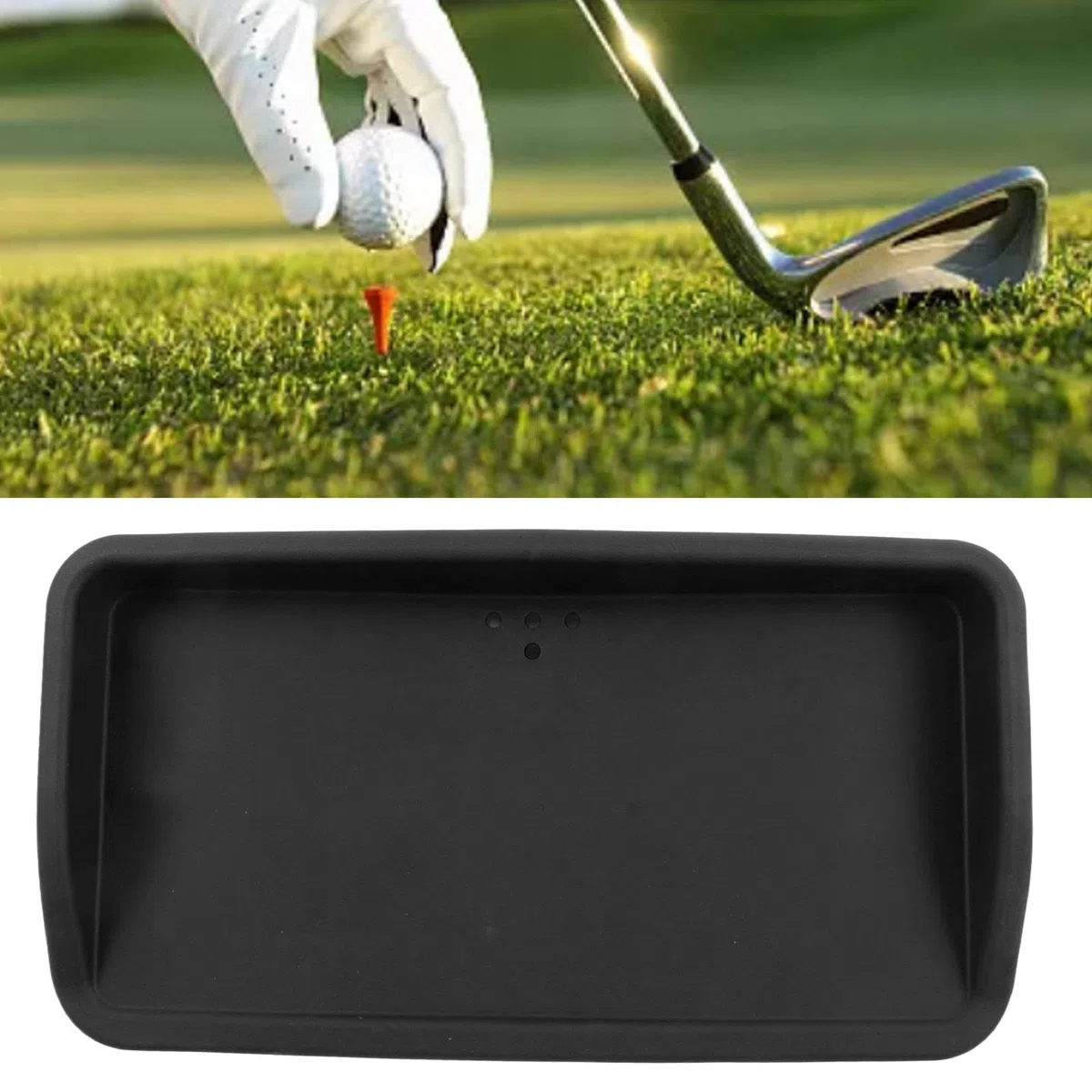 VGEBY Conteneur de Balles de Golf en Silicone Boîte de Rangement pour Balles de Golf Organisateurs de Plateaux Fournitures de Golf(Le Noir)
