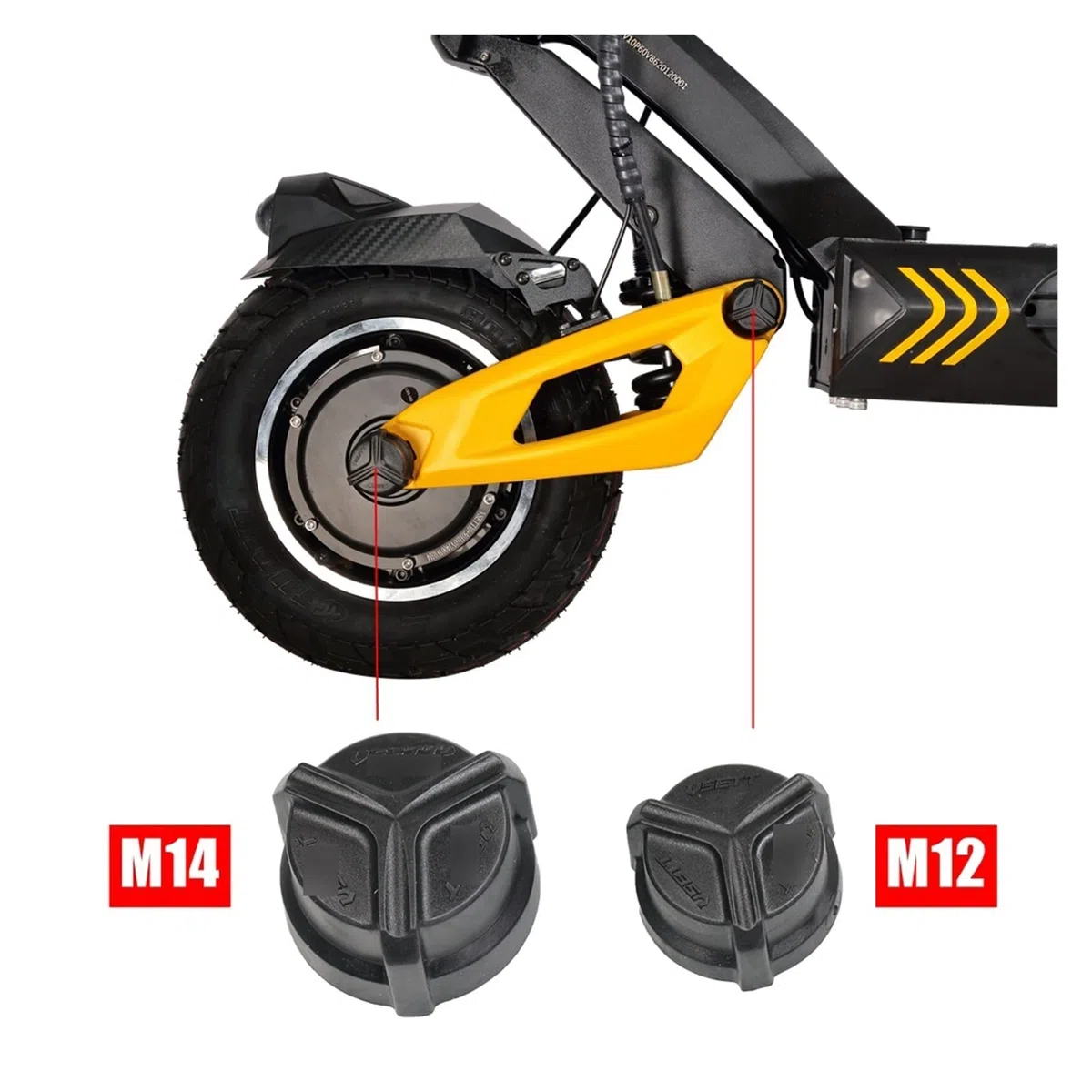 Compatible avec Le Capuchon d'écrou à vis Compatible avec Le Scooter électrique Vsett 10+ 11+ Protecteur d'écrou Anti-poussière Couvercle en Caoutchouc