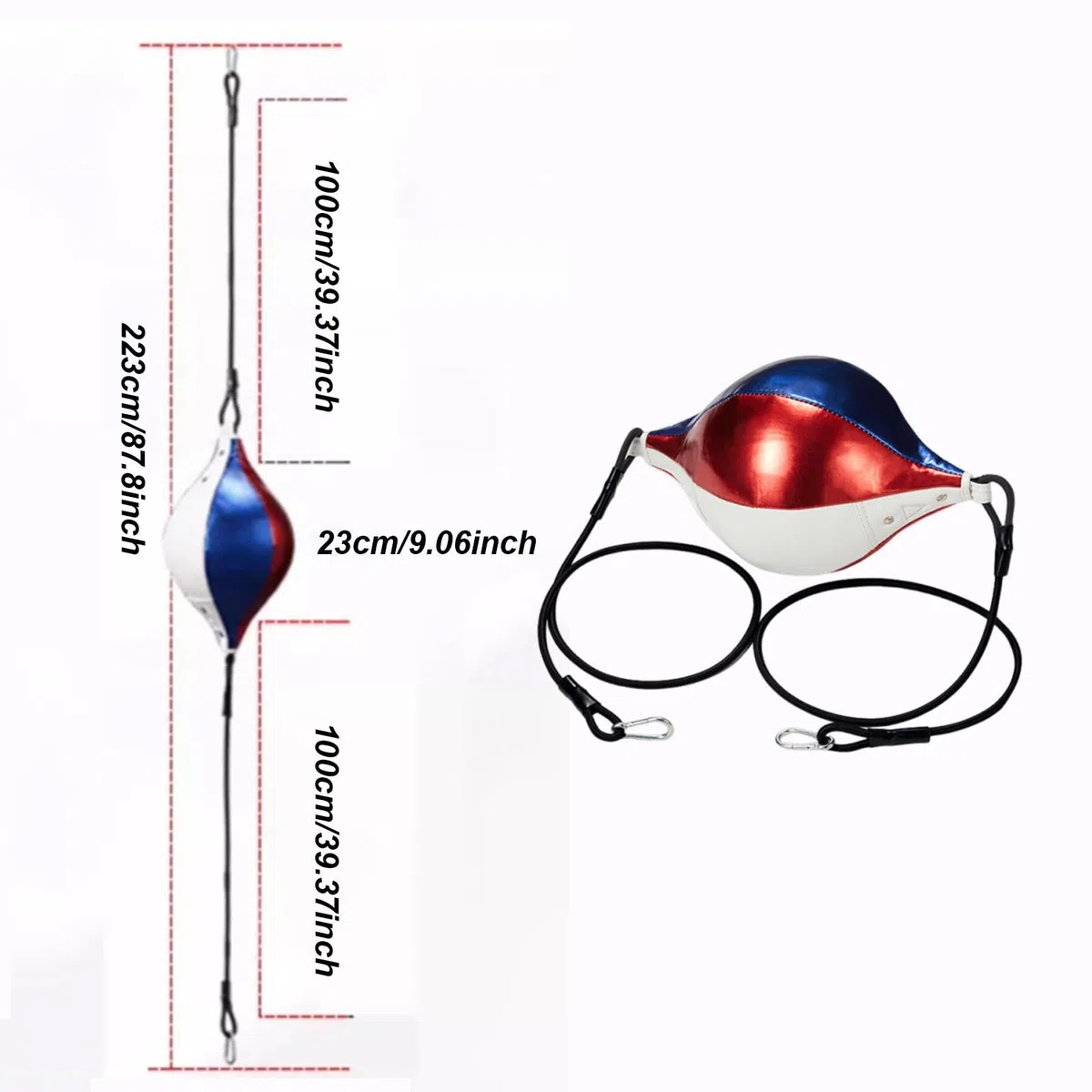 LOVIVER Sac de Frappe de Double extrémité en PU pour la Coordination Main-œil et l'entraînement à la Boxe