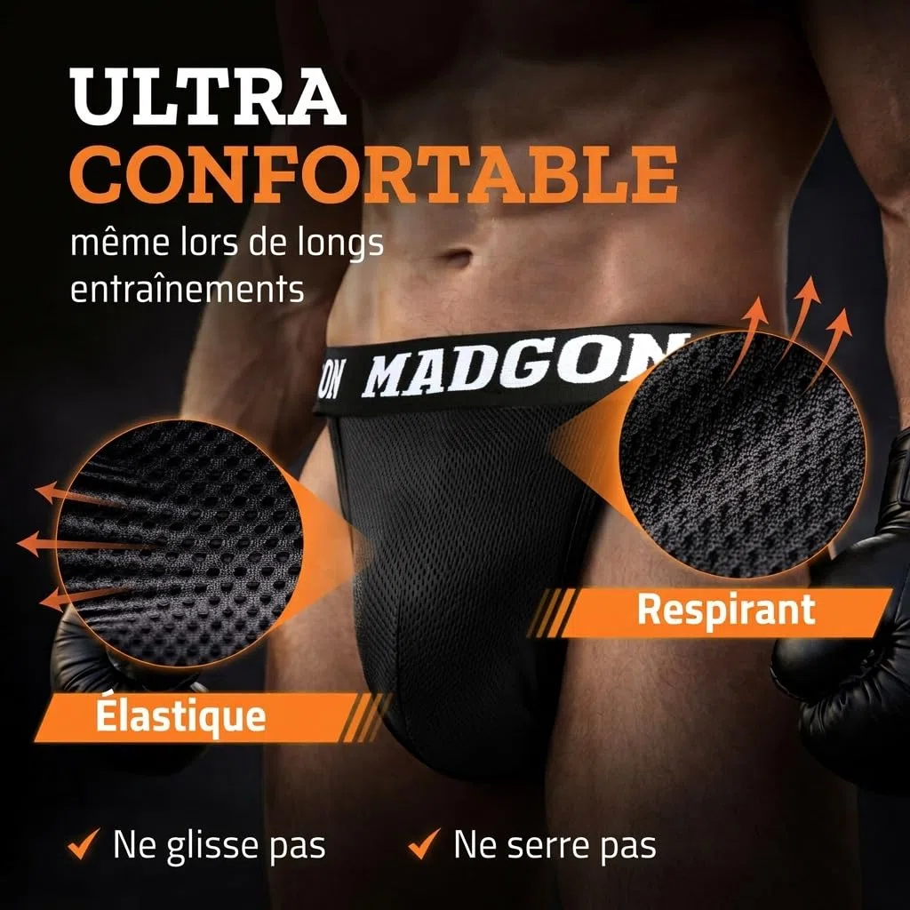 MADGON Coquille Boxe Homme – Protège-Génitaux pour MMA & Boxe – Slip de Protection Ergonomique