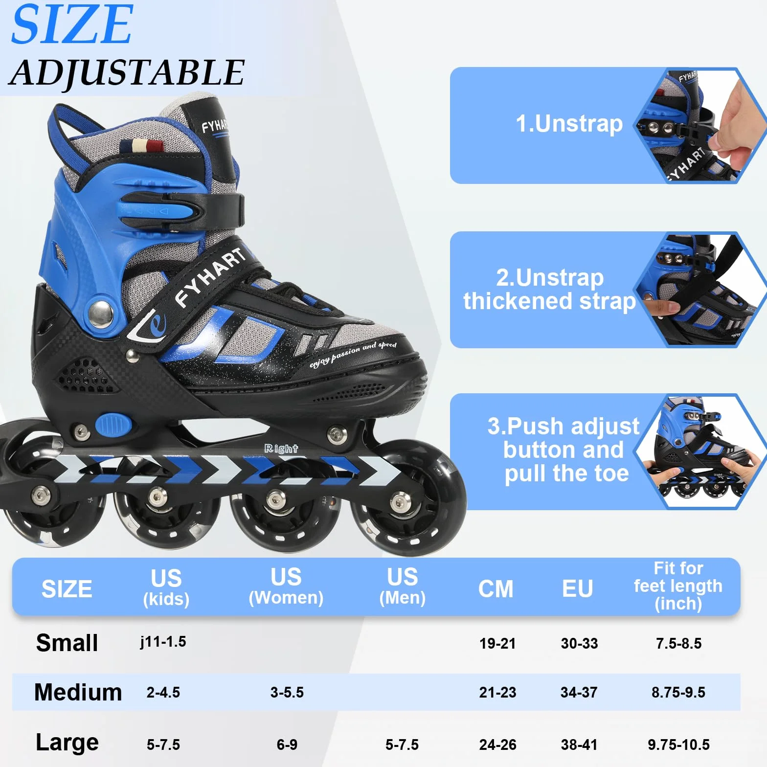 Rollers en Ligne pour Enfants Garçon| Patins à roulettes Réglables Jusqu'à 4 Tailles Roller Enfant Garçon Fille | Idéal pour Les Loisirs, Le Sport