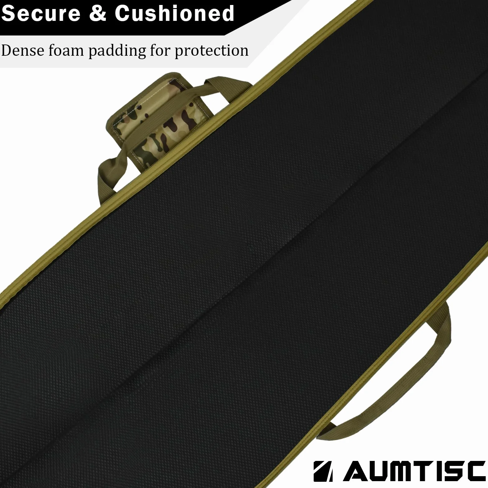 AUMTISC Maleta Rifle Escopeta, Estuche Transporte Armas Largas, Caza Tiro, Espuma Acolchada