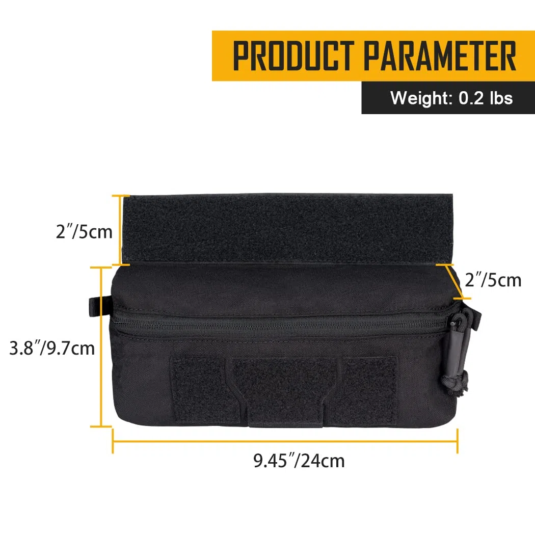 IDOGEAR Tactique Pochette Sac à Déchets Tactique avec Crochet et Boucle pour JPC CPC AVS Vest Pochette Utilitaire Sac Banane