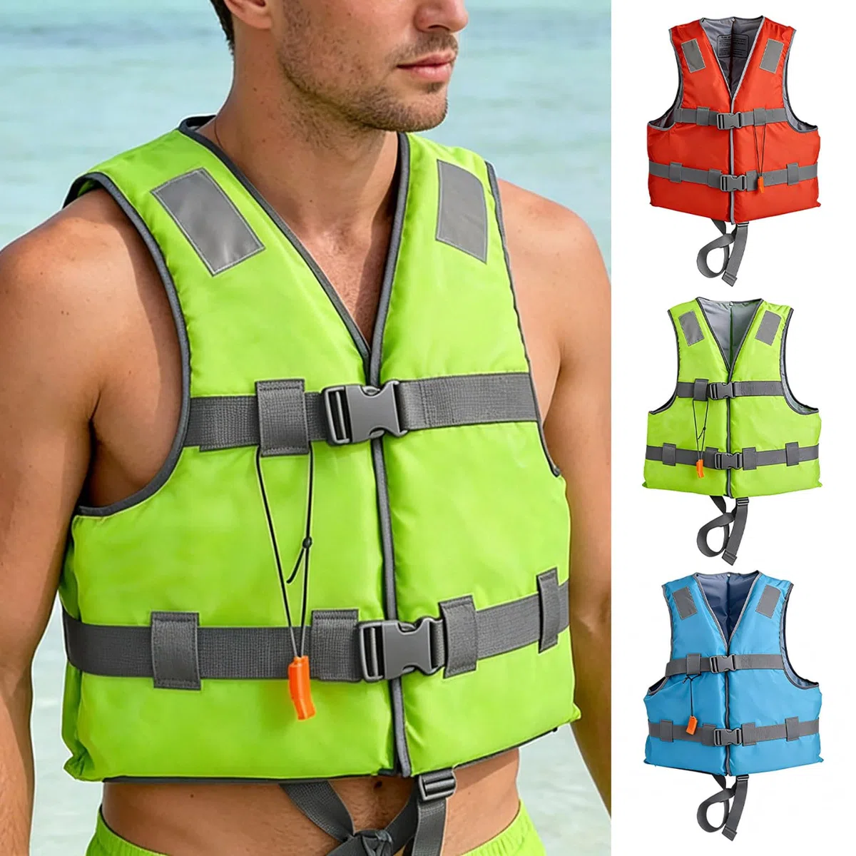 Veste de Kayak Portable for Adulte avec Fermeture Éclair, Veste de Kayak Réglable for la Dérive, Le Surf, la Pêche et Les Sports Nautiques