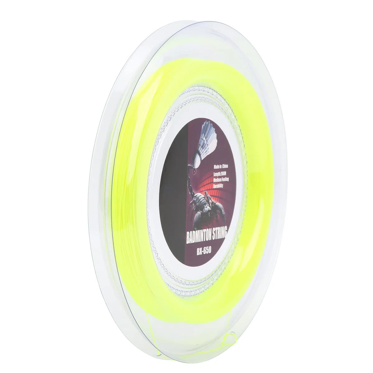 Tyenaza Corde de Badminton, Corde de Raquette de Badminton 0,72 mm 200 m Bobine de Fil de Raquette pour entraînement Quotidien Amateur Jaune Fluo