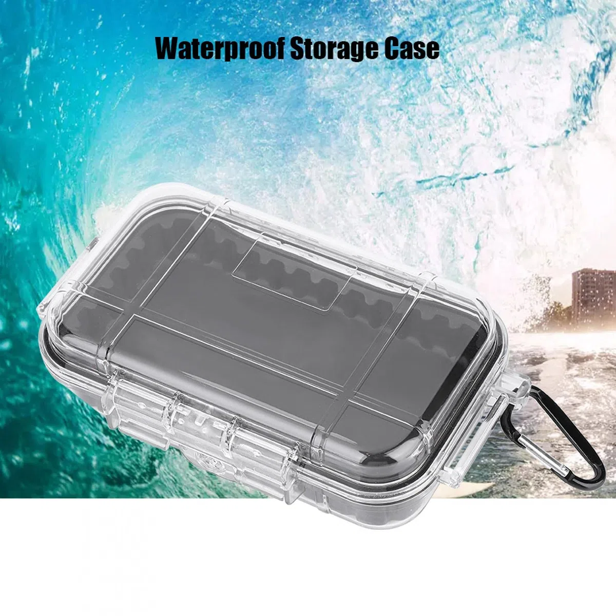 Demeras Antichoc Carry Box Outdoor Survival Antichoc Étui de Rangement étanche Boîte de Transport étanche à l'air Conteneur(Transparent)