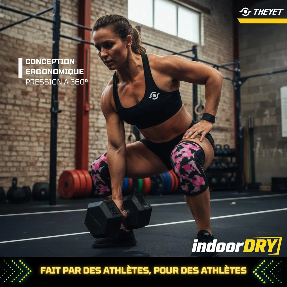 Theyet Genouillères Crossfit et Musculation 7mm | Compression Néoprène pour Femmes et Hommes | Protections Sportives pour Genoux Confortables Fitness, Powerlifting, Gym, Haltérophilie