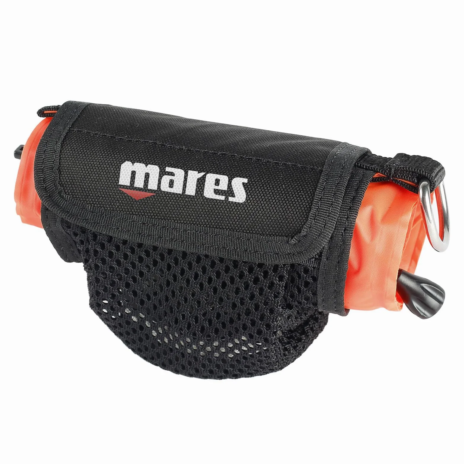 Mares Bouée Marker Buoy All-in-One - Parachute Plongée 180cm, Bande Solas Réfléchissante, Moulinet 20m Intégré, Orange Vif