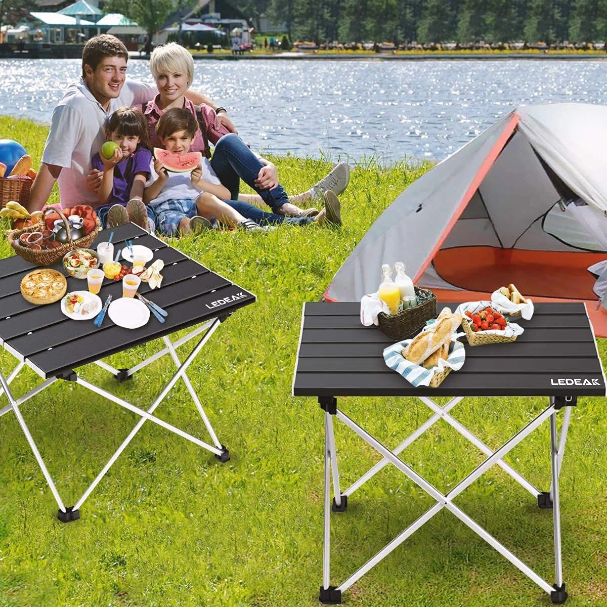 Table de Camping, Pliante Table Alliage d'aluminium Ultra-légère Portable avec Sac de Transport, Facile à Nettoy, pour Les activités en Plein air, Pique-Nique, Cuisine, Plage, Randonnée
