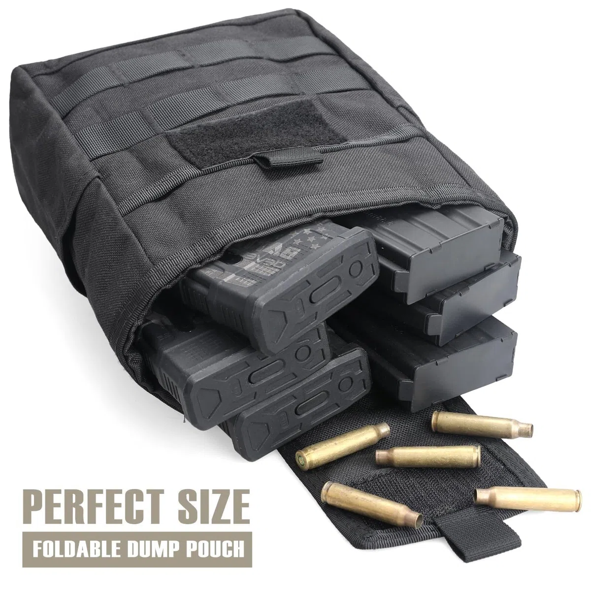 WLXW Pochette Tactique MOLLE - Pochette Utilitaire Enroulable Qualité Militaire Cordon Serrage Ouverture Rapide, Compatible Ceinture Ambidextre Ceinture Combat, Organiseur EDC Compact Chargeurs Équipe