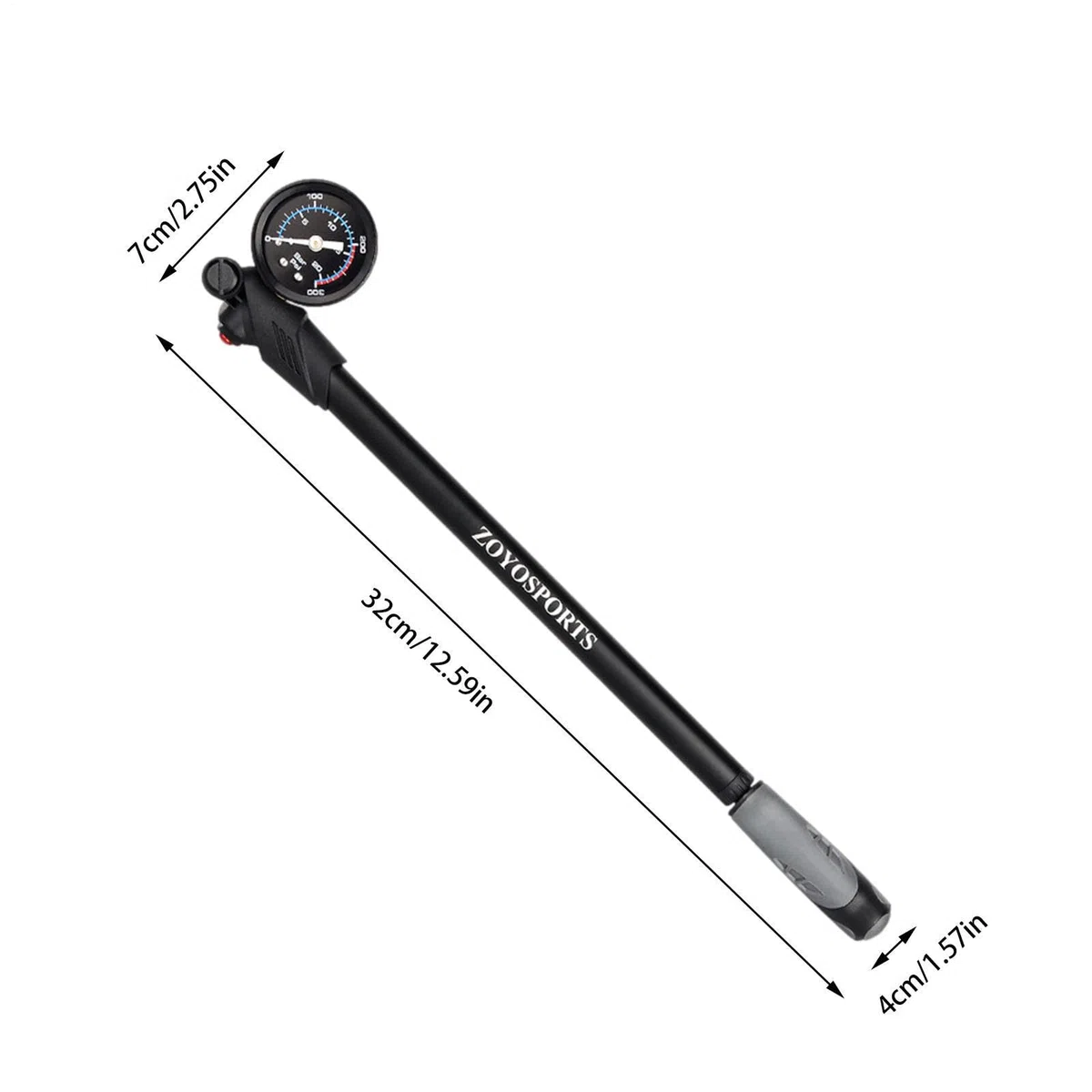 Pompe à air pour Fourche de Montagne | Gonfleur de Choc | Pompe à vélo de précision 300 PSI avec jauge intégrée et Valve de Purge pour des promenades en Douceur | Outil de réparation de Voyage idéal