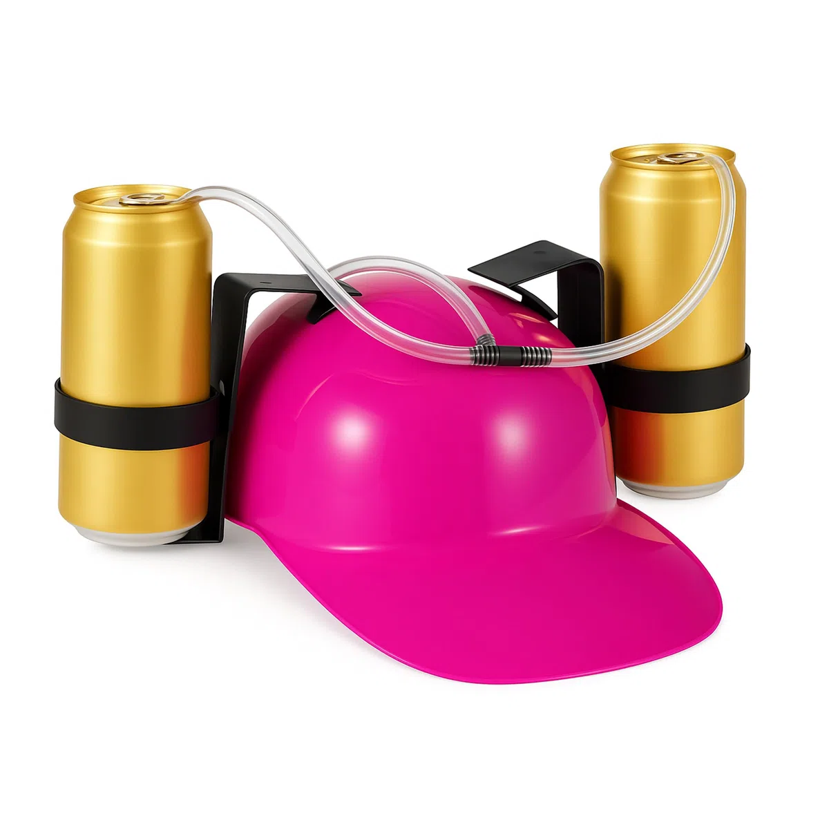 Relaxdays Casque à Boisson de Fête, Casque à Tube, 2 Canettes de Bière, Article Drôle Carnaval Football, Diff. Couleurs