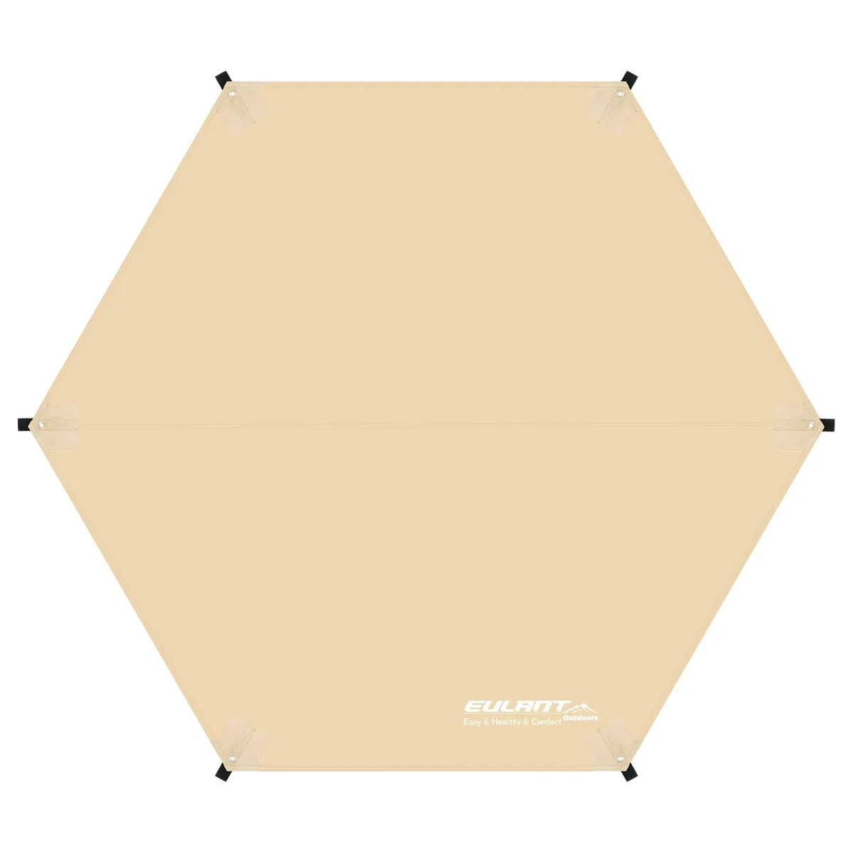 EULANT Hexagonale Bâche de Camping Hexagonale Tente de Familiale, Imperméable Tente Tarp, Tapis de Sol pour Camping, Pique-Nique, Randonnée,Plage, 3.3x3.3m