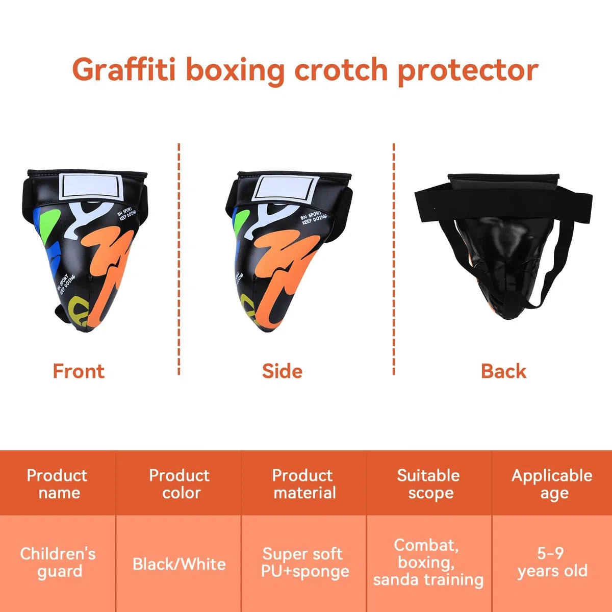 HERCHR Coquille protectrice pour Enfants, Protège-aine Absorbant Les Chocs Souple, Coquille de Protection pour Entraînement Boxe, Kickboxing, MMA, Muay Thai, Sparring, Sanda, Taekwondo