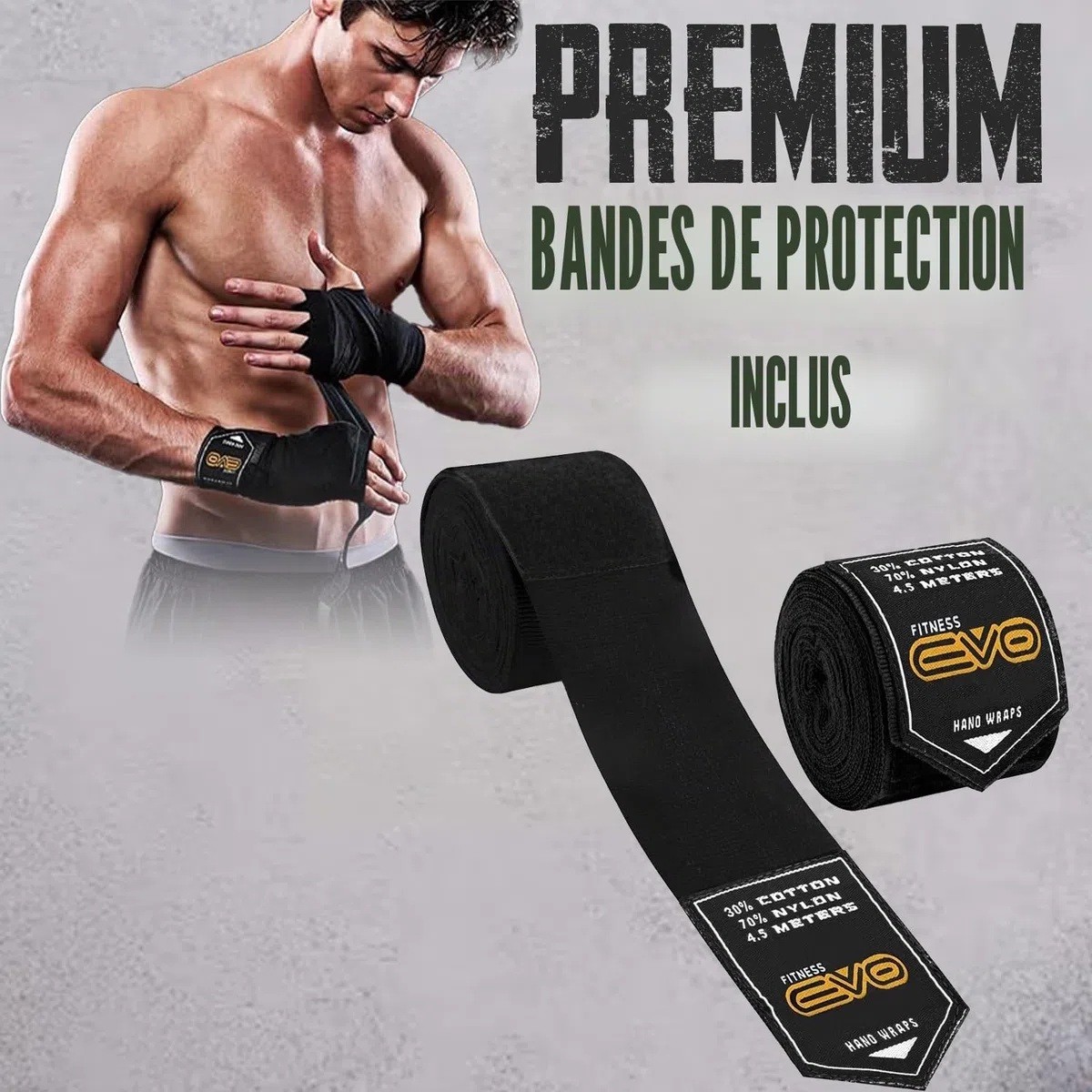 EVO Fitness Gants De Boxe Homme Femme MMA Muay Thai Arts Martiaux Kick Boxing Sparring Training Fighting Boxe Sac De Frappe Gants Roses avec Bandages pour Les Mains Anglaise