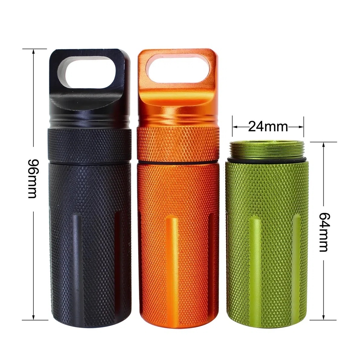 auvstar Bouteilles Étanches en Aluminium,Étanche Capsule Joint Bouteille Pilule Boîte de Survie Conteneur Pilules De Stockage Bouteille,Boîte Étanche EDC