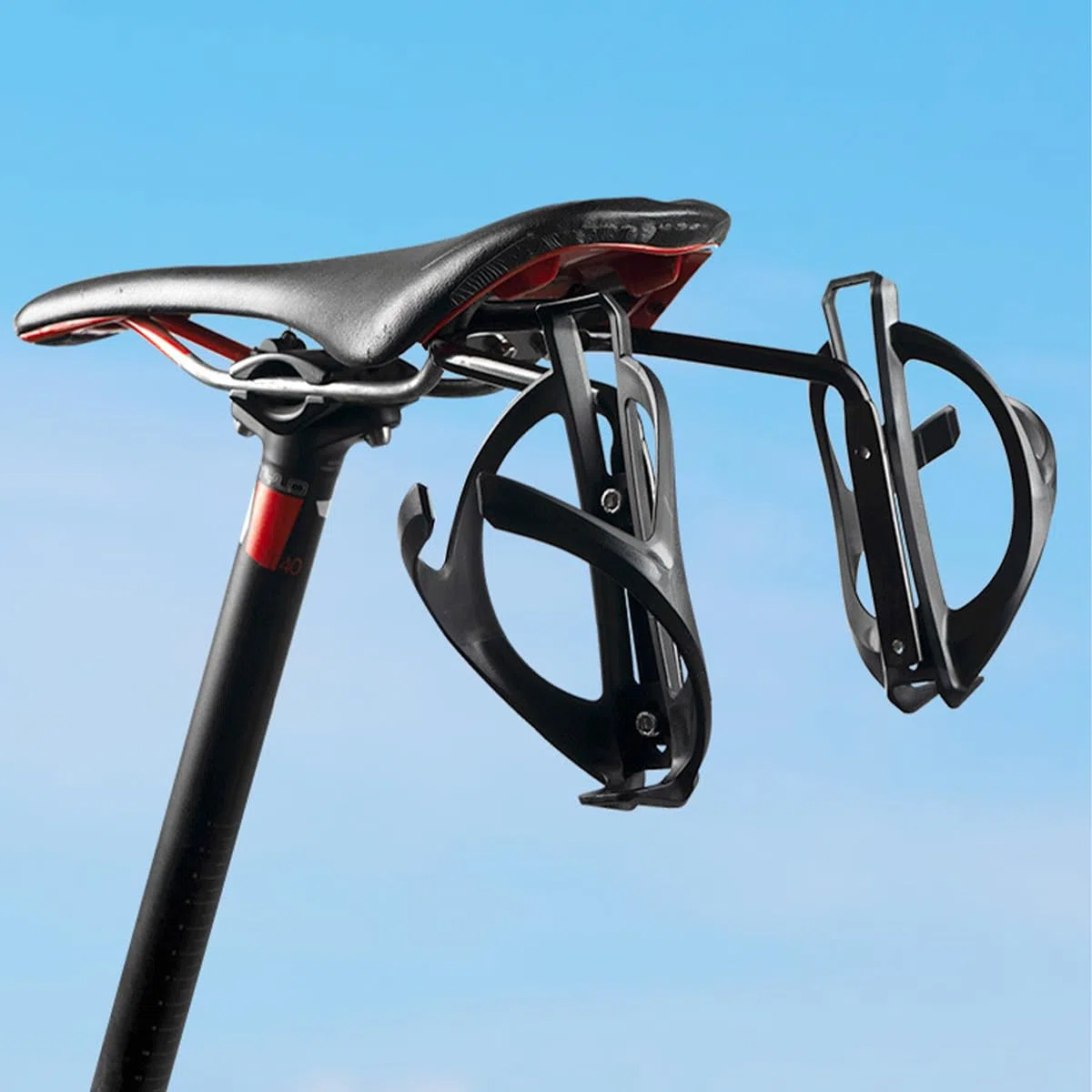 Namvo Support de sacoche de vélo, stabilisateur, tige de selle avec porte-bouteille double face, support de selle de vélo arrière pour sac de selle anti-shake