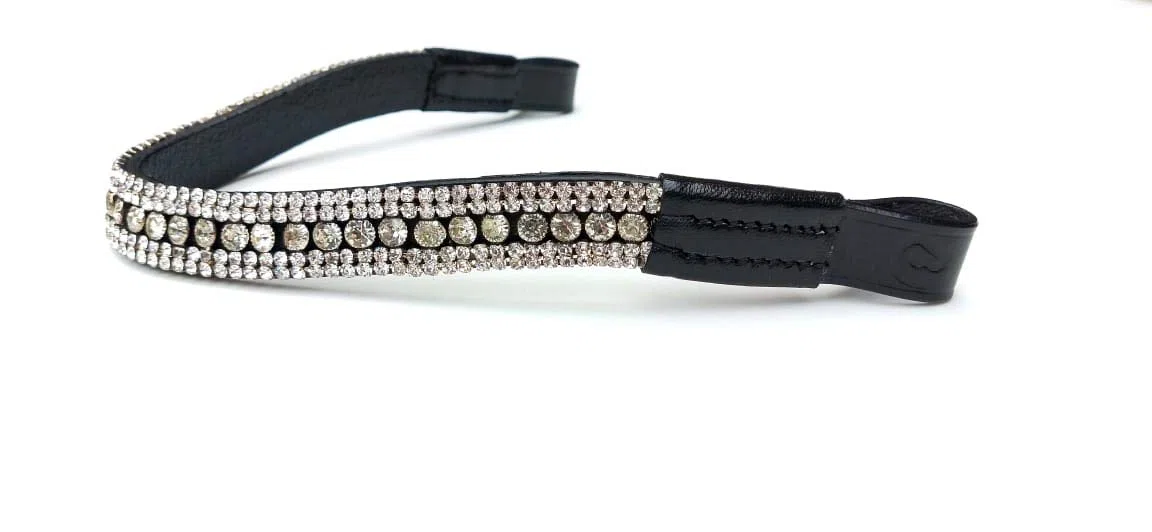 Magnifique frontal en forme de courbe avec cristaux brillants pour mariée