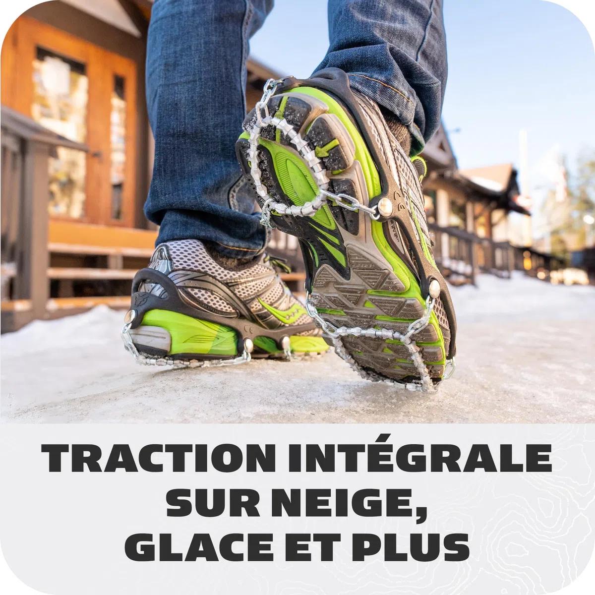 YAKTRAX Diamond Crampons de randonnée à Traction Ultra-Robuste, maillons soudés TIG durables, assurant la Traction sur la Glace et la Neige, Noir
