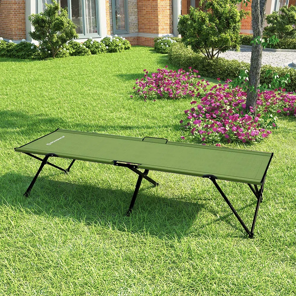 SONGMICS Lit de Camp Pliable 1 Personne, Lit d’Appoint, 206 x 75 x 45 cm, Capacité 110 kg, pour Camping, Randonnée, Voyage en Plein Air