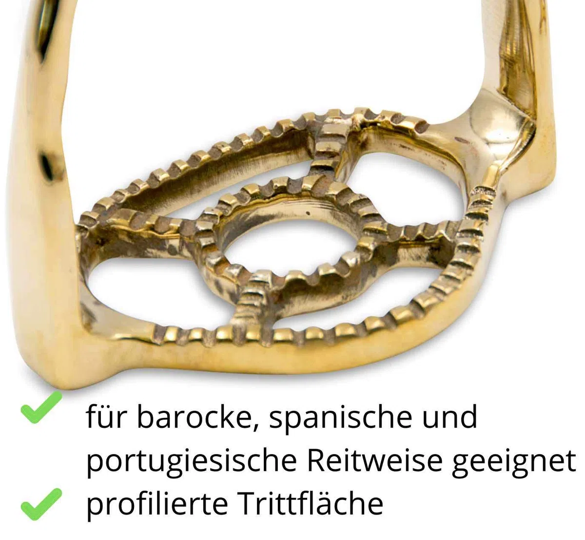 Reitsport Amesbichler AMKA Paire d'étriers baroques espagnols portugés Doré/laiton 11 cm