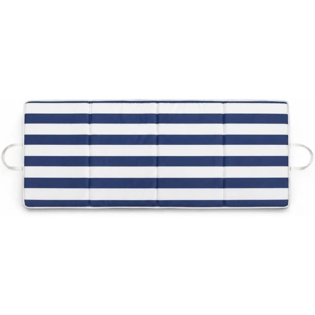 GRENADINE BOUTIQUE Matelas de Plage Pliable Sandy Rayures Bleu et Blanc 155x55 cm – Matelas Confortable Épaisseur 2,5 cm – Plage, Jardin, Camping