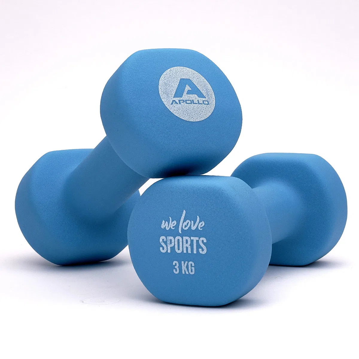Apollo Set Haltères Musculation Courts | Poids Haltères Fitness, 2x1kg, 2x2kg, 2x3kg | Support d'Haltères Inclus Kit Musculation | Set Haltères Femmes & Hommes | Dumbbell | Haltères 1kg, 2kg, 3kg