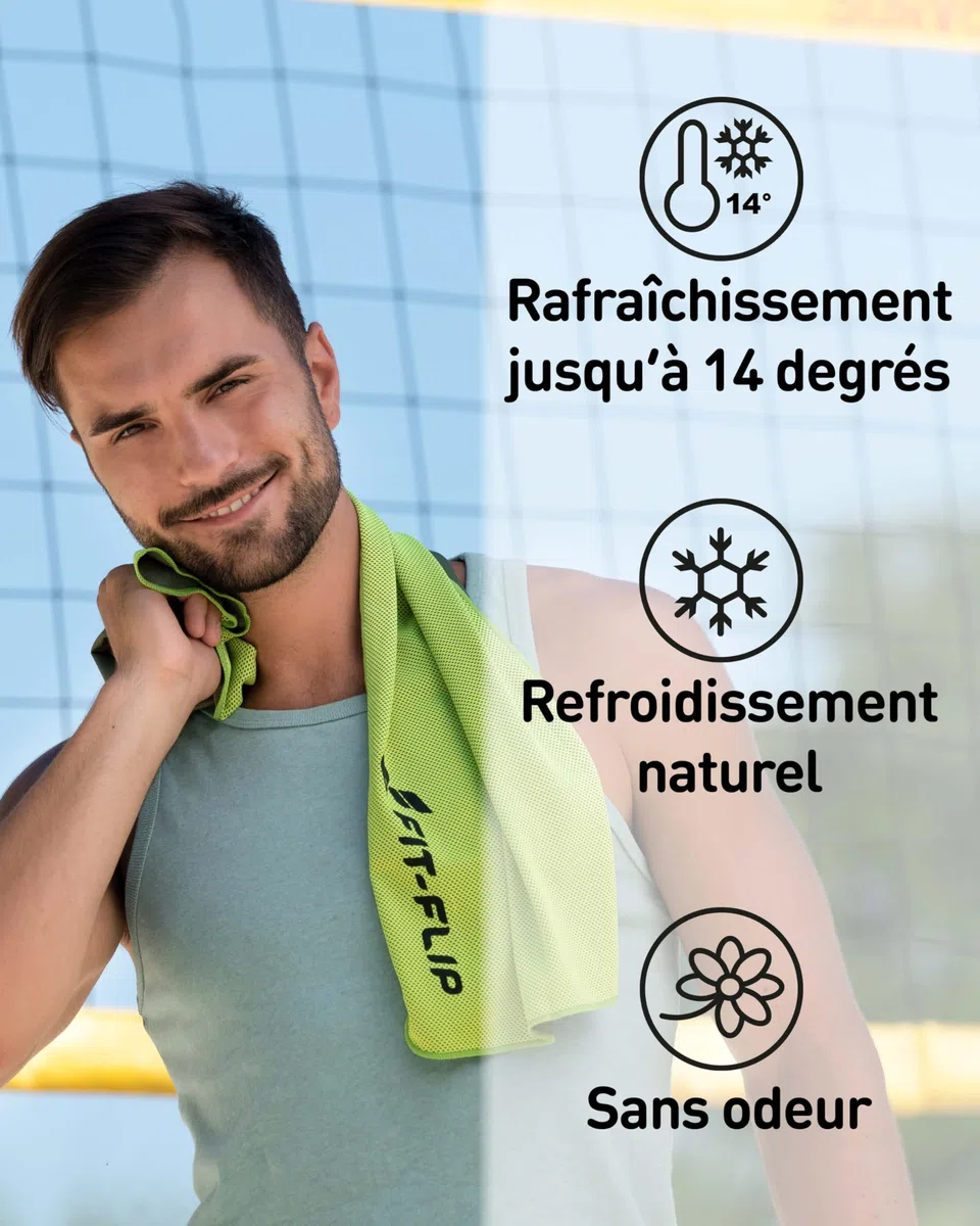 Fit-Flip Serviette rafraîchissante Lot de 3 – Serviette de Refroidissement pour randonnée, Marche, Tennis, Voyages – Serviettes rafraîchissantes pour Le Cou, Serviette fraîcheur, Airflip Cool Towel