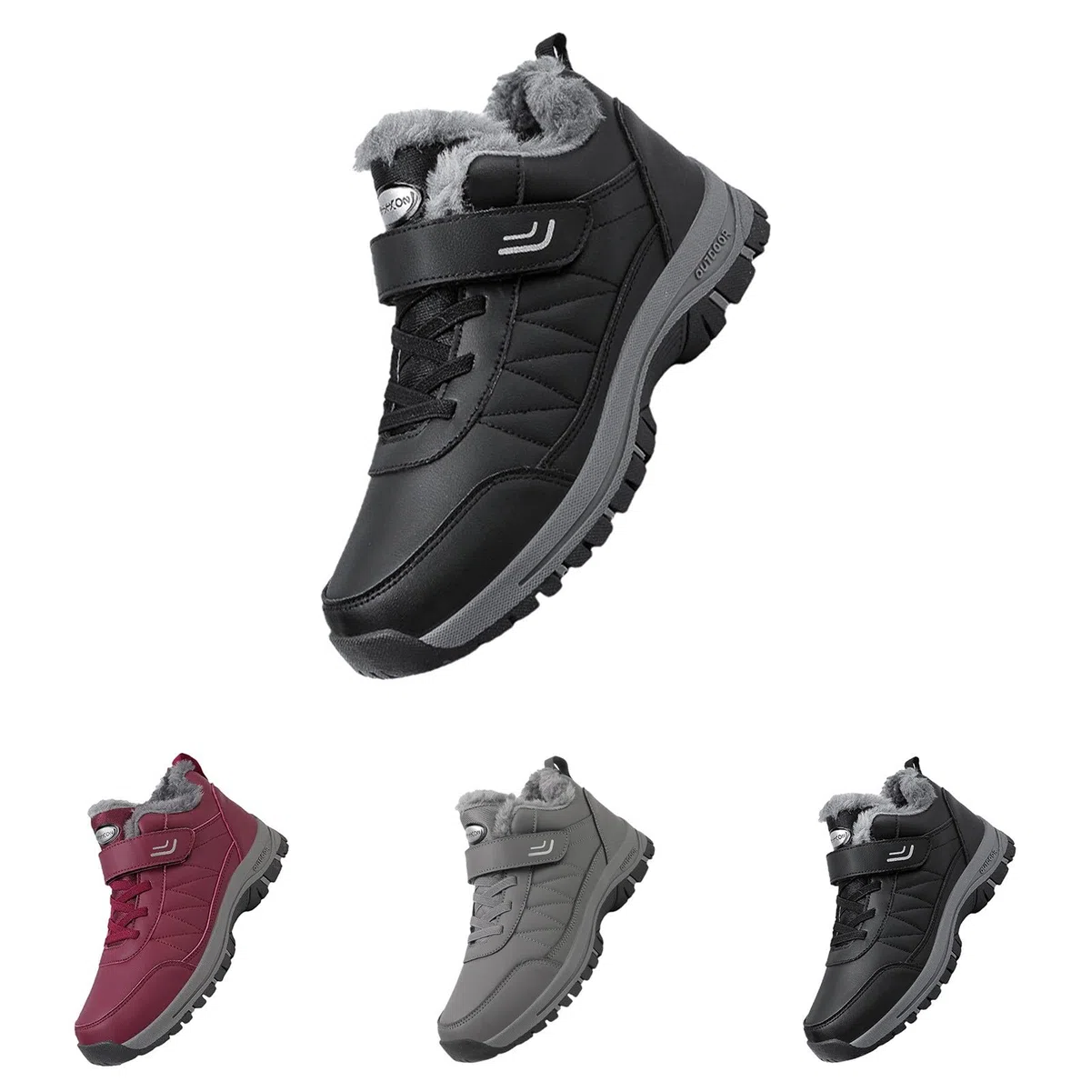 Generisch Raquettes de neige pour femme - Imperméables - Antidérapantes - Avec doublure en polaire - Bottes de randonnée - Chaussures d'extérieur sportives - Chaudes et confortables - Bottines à