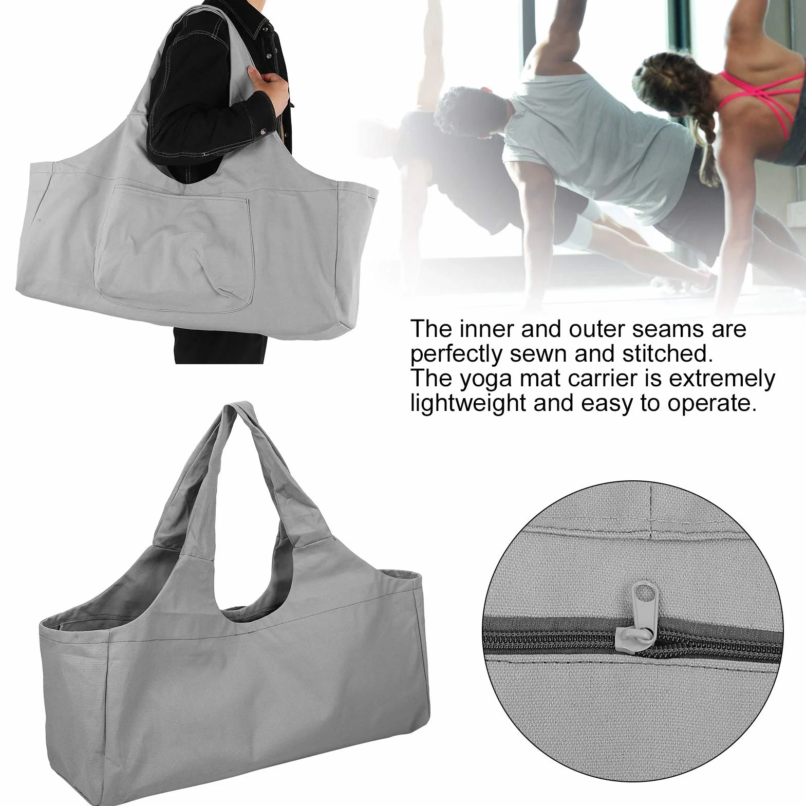 Yoga Package Gym Duffel Bag Sac à Main De Yoga De Grande Capacité pour la Forme Physique en Plein Air, Sac De Tapis De Yoga Transporteur De Tapis De Sport pour L'école De Gym