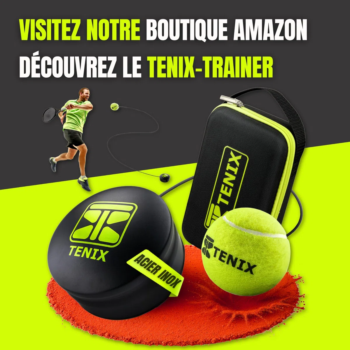 TENIX® Lot de 3 balles de avec Corde | Balles de Rechange Trainer | Boîte de balles scellée sous Pression Incluse | Balle de Rechange avec Cordon élastique Trainer