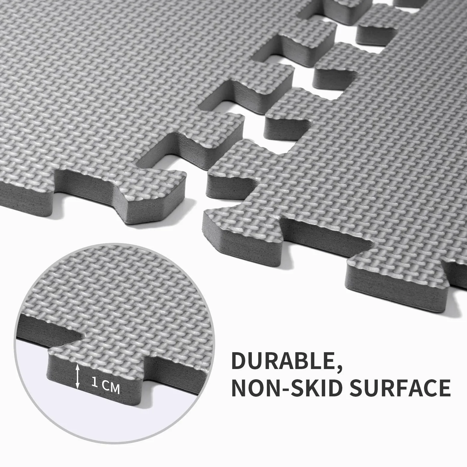 Tapis de Protection de Sol Fitness, 24 Pièces Dalles en Mousse EVA Antidérapant, 2.07m², pour Gym, Gymnastique, Entraînement, Yoga, 30x30cm
