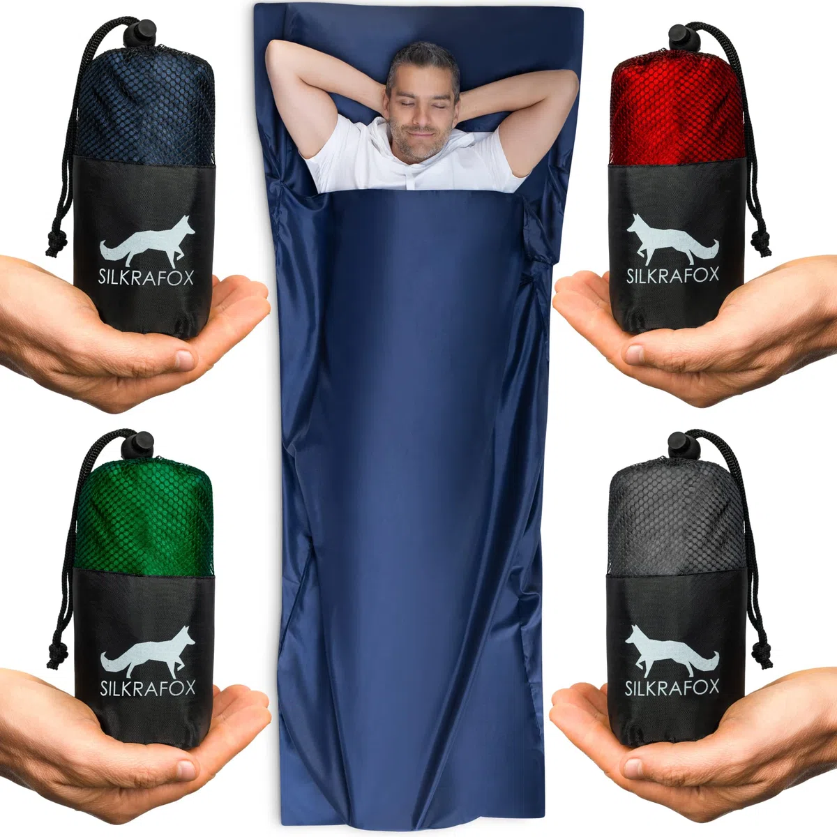 Sac de couchage compact ultra léger en microfibre imitation soie pour voyage, été, tropiques, cabane