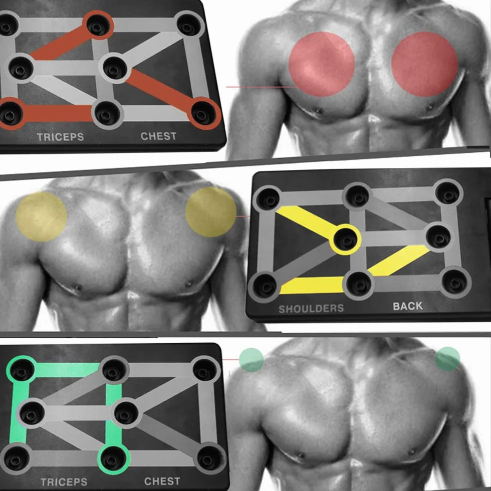 Push Up Board - Système d’entraînement Pliable pour Rack de Fitness 12 en 1 pour Le Fitness à Domicile