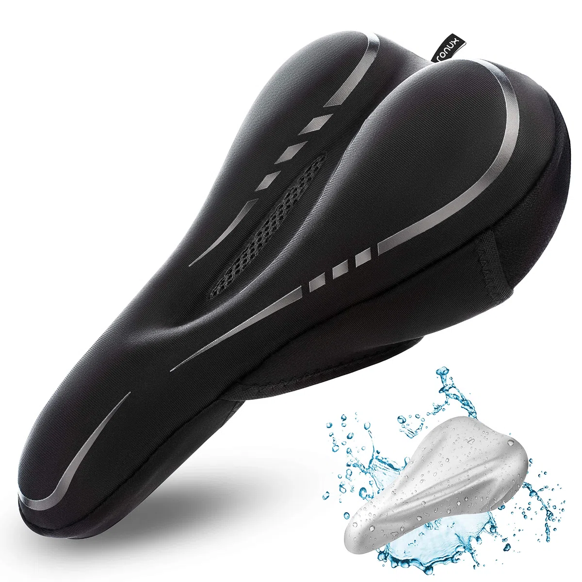 Coussin étroit de selle de vélo, [mousse à mémoire de forme et gel supplémentaires] Coussin de selle de vélo confortable, pour vélo de route, Peloton VTT, accessoires de cyclisme confortables,