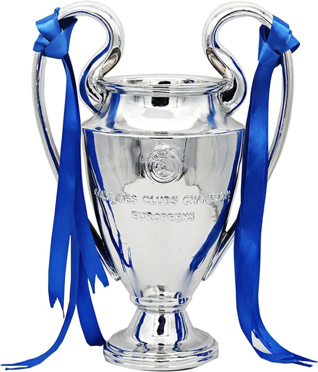 Trophée Champions Football Coupe Réplique Trophée Résine Ligue Sportive Champions Collection de Souvenirs de Décorations pour Maison Bureau Cadeaux pour Fans 16cm