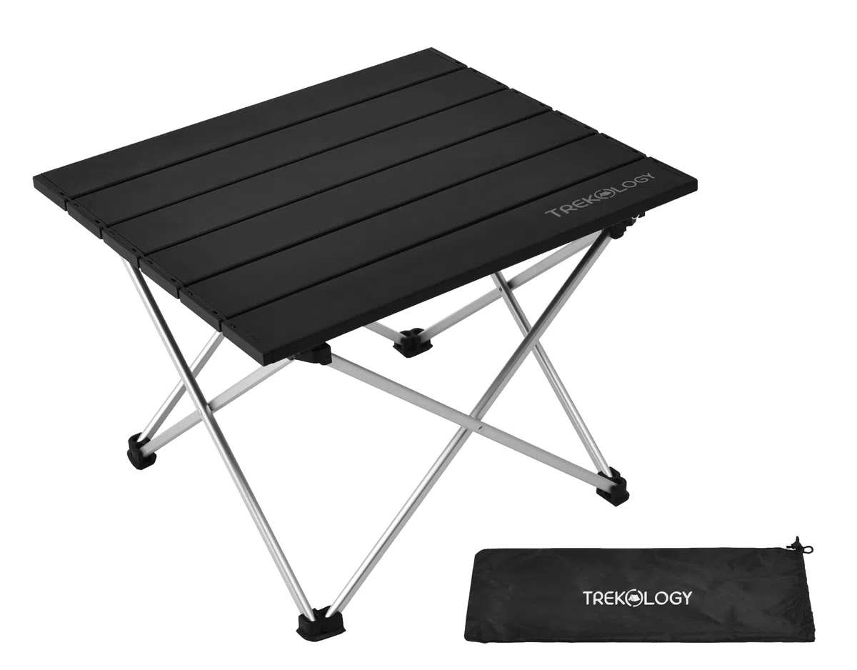 TREKOLOGY Petite table de camping pliante - Table de plage légère et portable pour l'extérieur