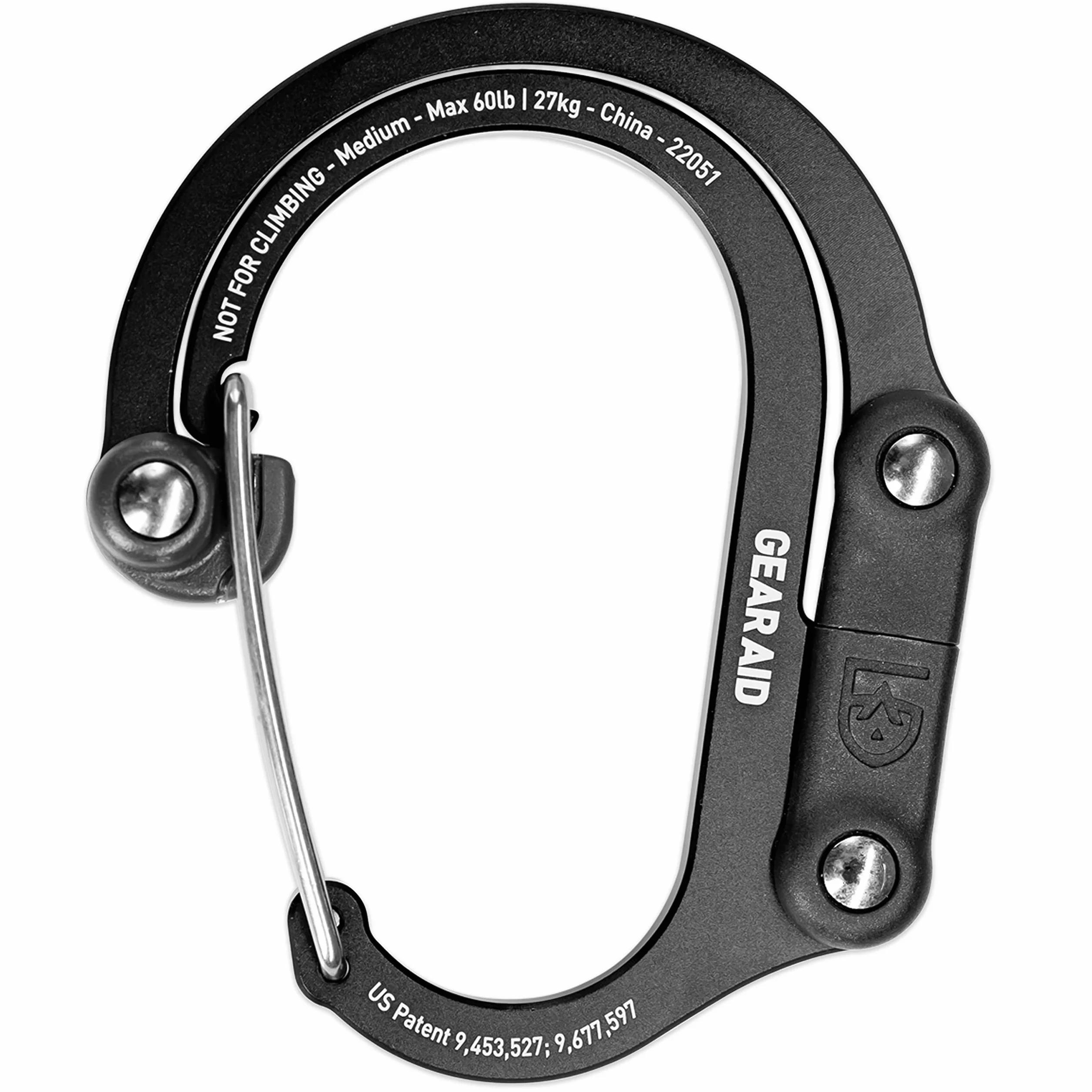 Gear Aid HEROCLIP Mousqueton et Crochet (Moyen) pour Camping, Sac à Dos, valises et Garage
