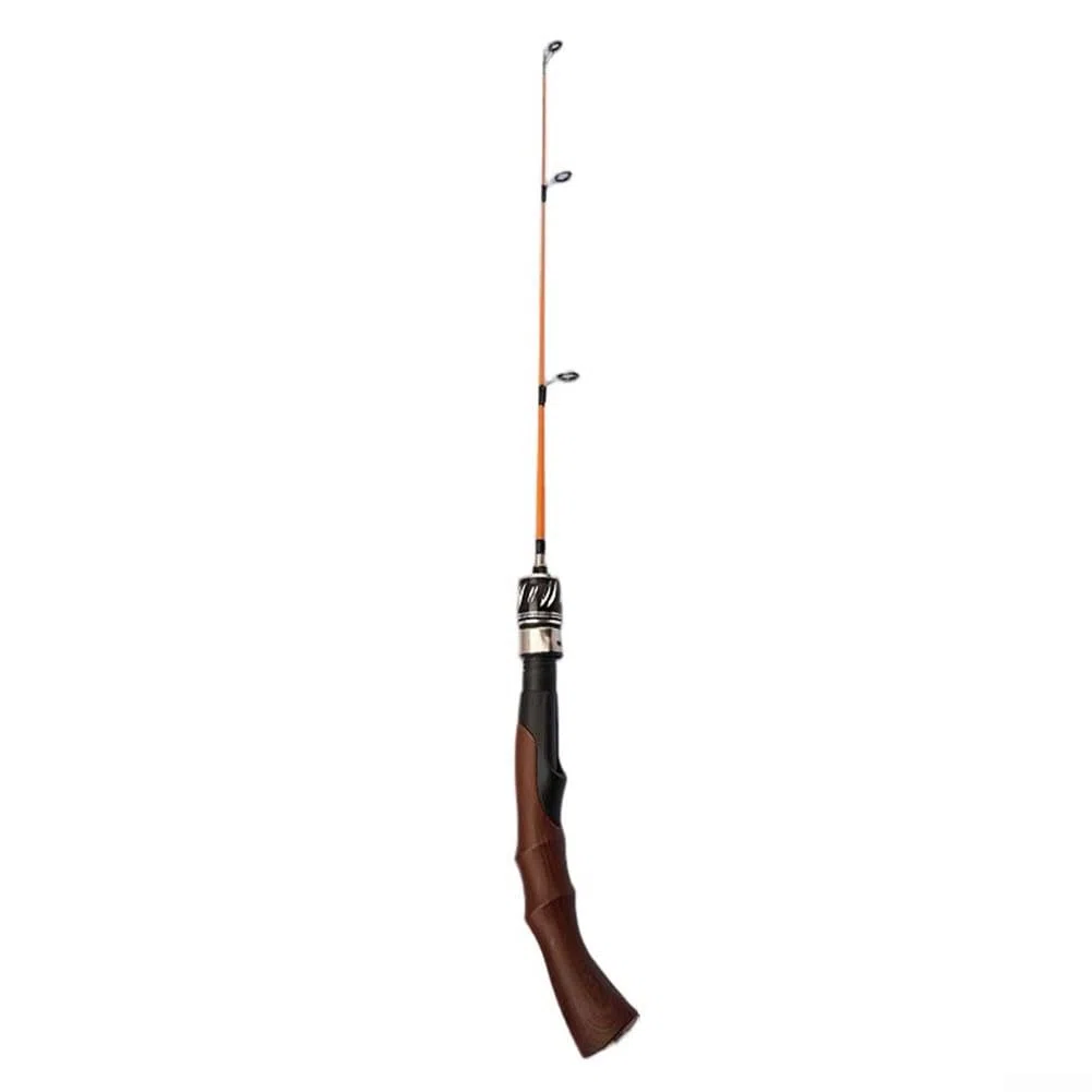 50/60/70 cm Pêche sur glace d'hiver Pêche sur glace – 2 pièces en fibre de verre, charge maximale de 3500 g, portable, haute sensibilité et récupération rapide, noir/rouge/marron