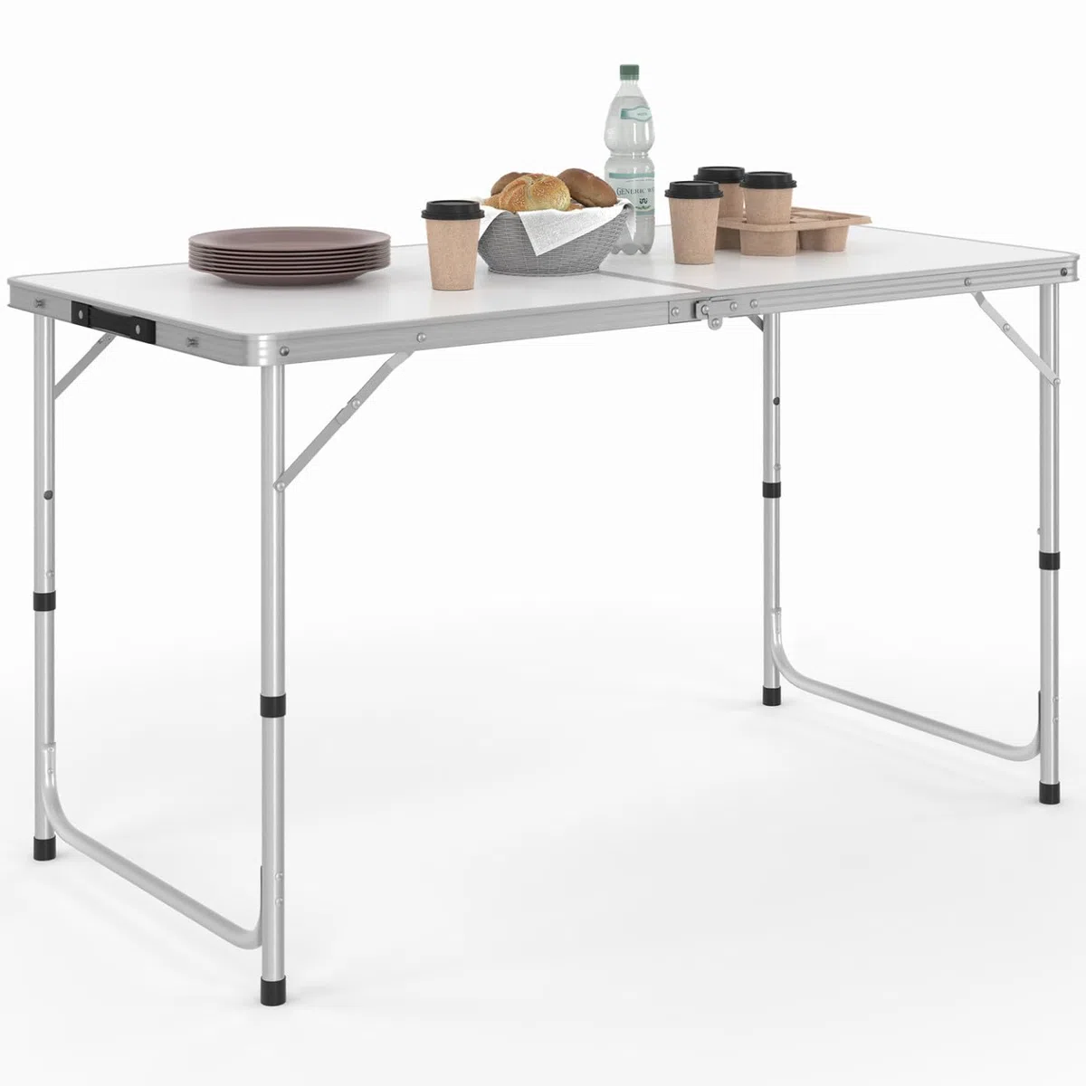 IDMarket - Table de Camping Pliante d'appoint 120 cm réglable en Hauteur