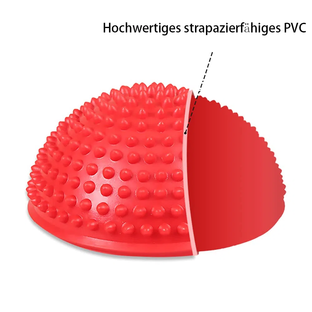 RANCER Lot de 2 boules d'équilibre avec pompe à air - Hérisson d'équilibre - Fitness - Demi-sphère - Pour gymnastique et yoga - Pour enfants et adultes